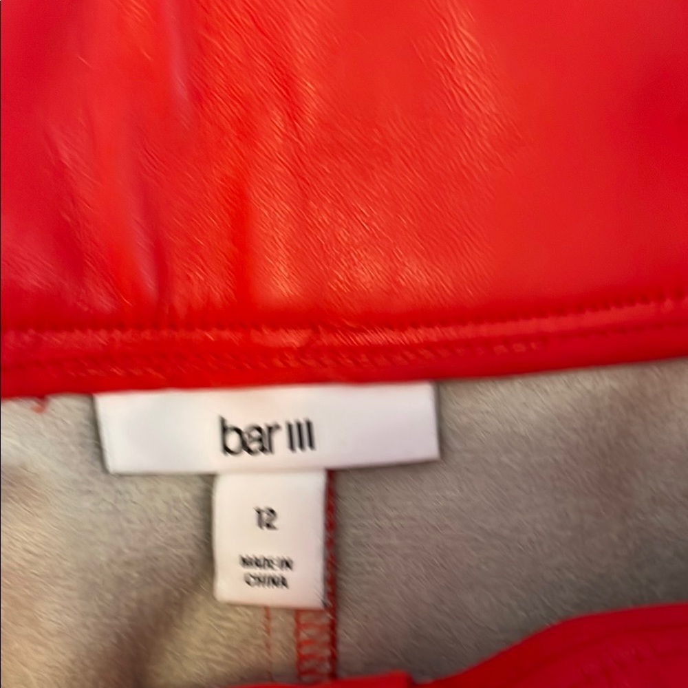Bar III Red High Waist Shorts with Glossy Finish - Picture 2 of 3